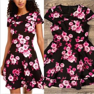 Floral Black and Pink Dress